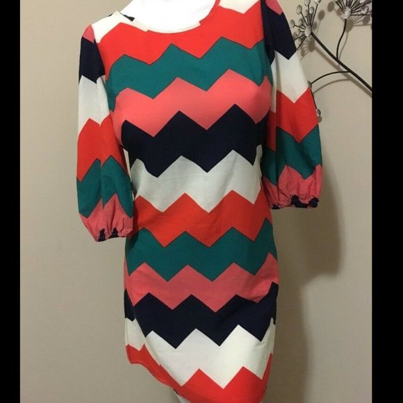 Truth NYC Dresses & Skirts - SOLD——Colorful Chevron Striped Loose Dress